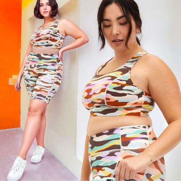 Torrid Camo Multi Color Performance Core 9 Inch Active Bike Short Size 2XL - Picture 3 of 11